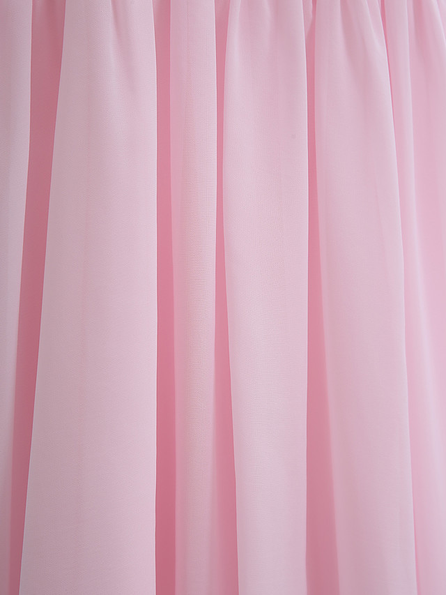 Sheath / Column Straps Knee Length Chiffon Junior Bridesmaid Dress With Ruffles / Side Draping / Natural
