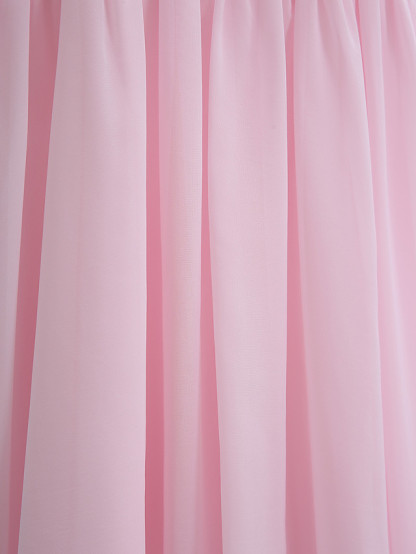 Sheath / Column Straps Knee Length Chiffon Junior Bridesmaid Dress With Ruffles / Side Draping / Natural