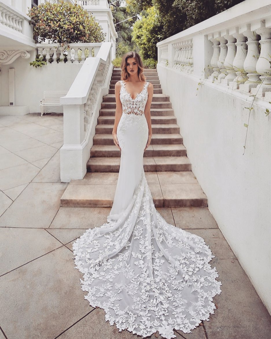 cute mermaid wedding dresses Mikado Strapless Mermaid Bridal Gown by Abby Lane 97254 6 / Off White