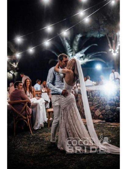 Beach Long Mermaid Sweetheart Lace Boho Wedding Dresses