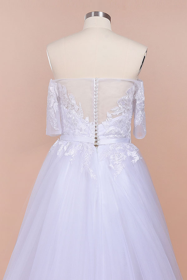 A-line Off-the-shoulder Appliques Wedding Dress