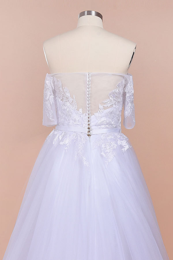 A-line Off-the-shoulder Appliques Wedding Dress