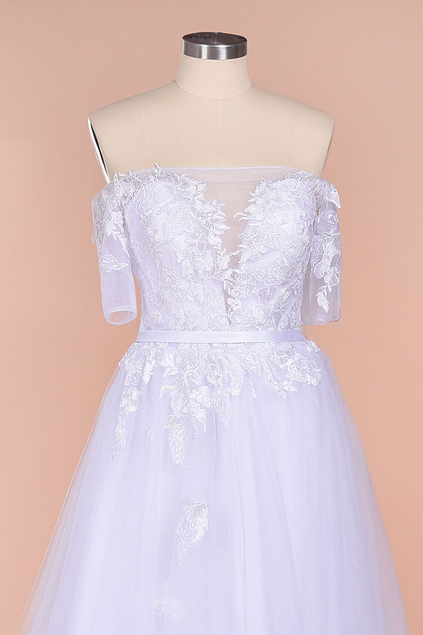 A-line Off-the-shoulder Appliques Wedding Dress