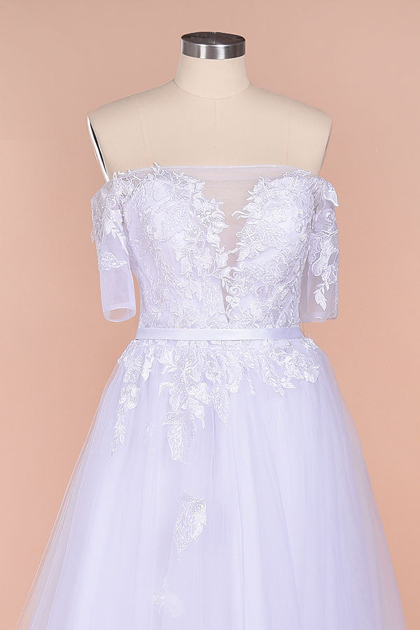 A-line Off-the-shoulder Appliques Wedding Dress