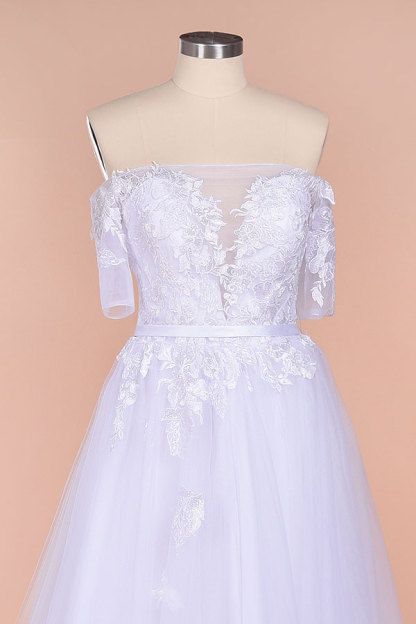 A-line Off-the-shoulder Appliques Wedding Dress