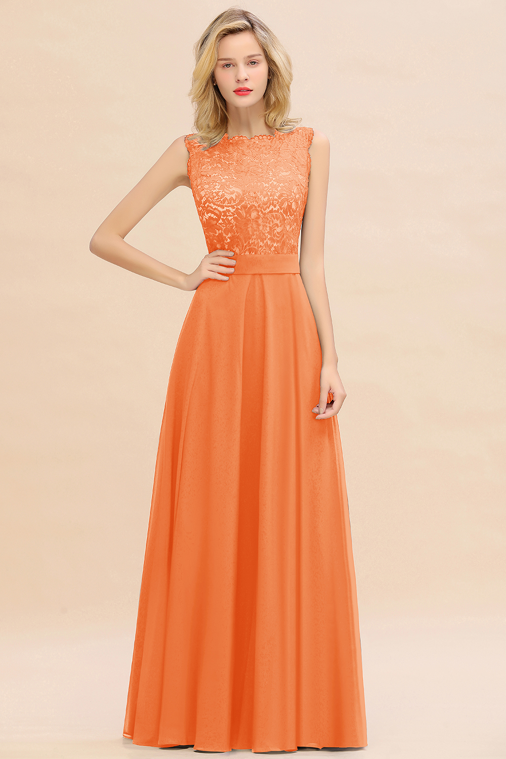 Exquisite Scoop Sleeveless A-line Bridesmaid Dress