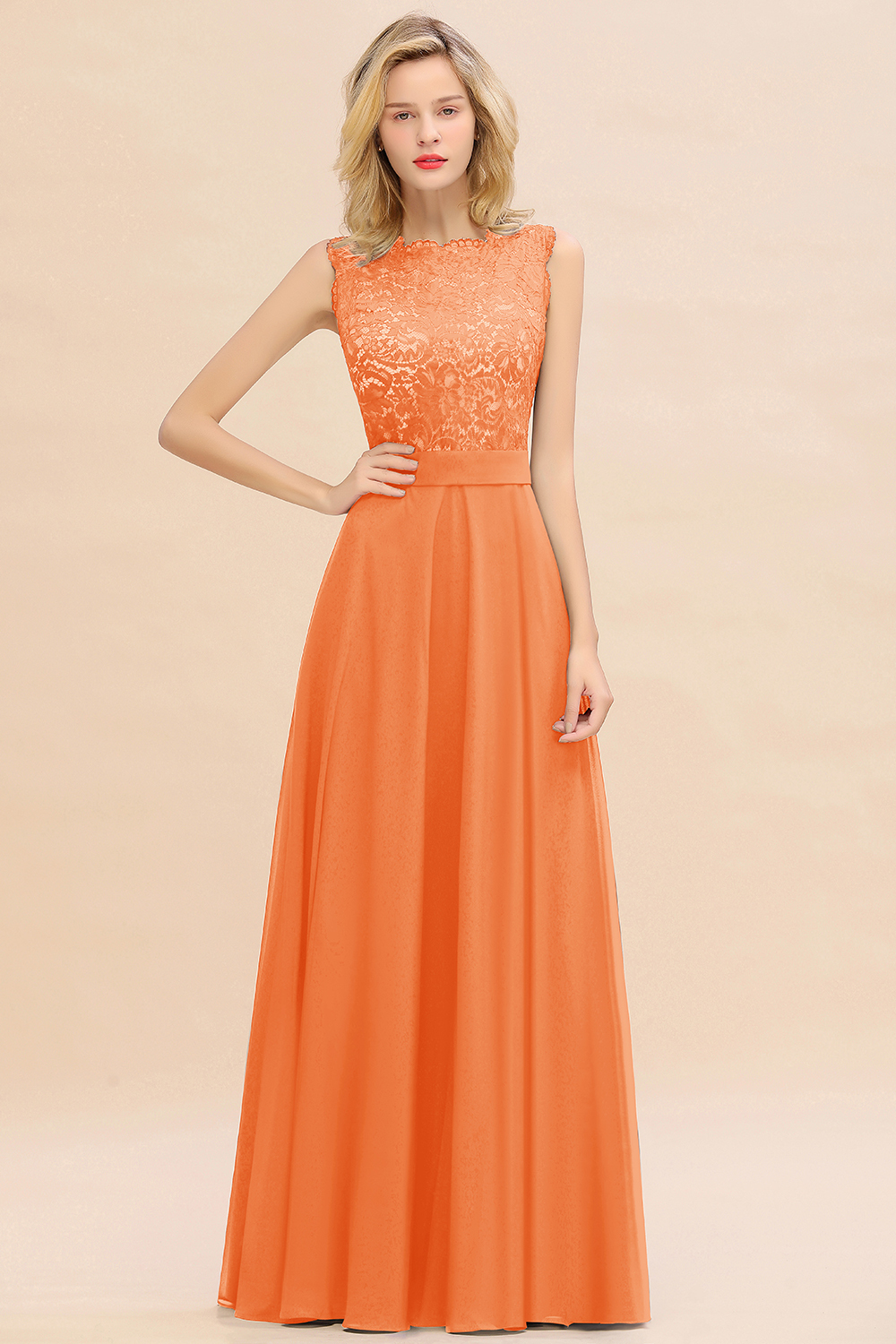 Exquisite Scoop Sleeveless A-line Bridesmaid Dress