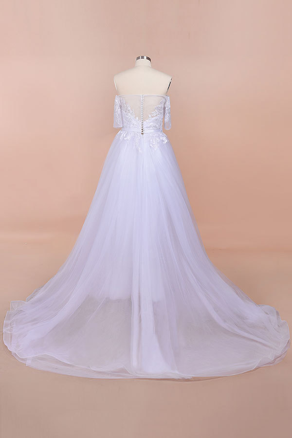 A-line Off-the-shoulder Appliques Wedding Dress