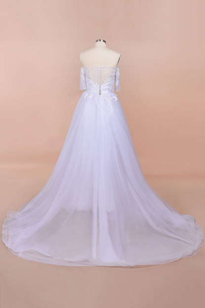 A-line Off-the-shoulder Appliques Wedding Dress