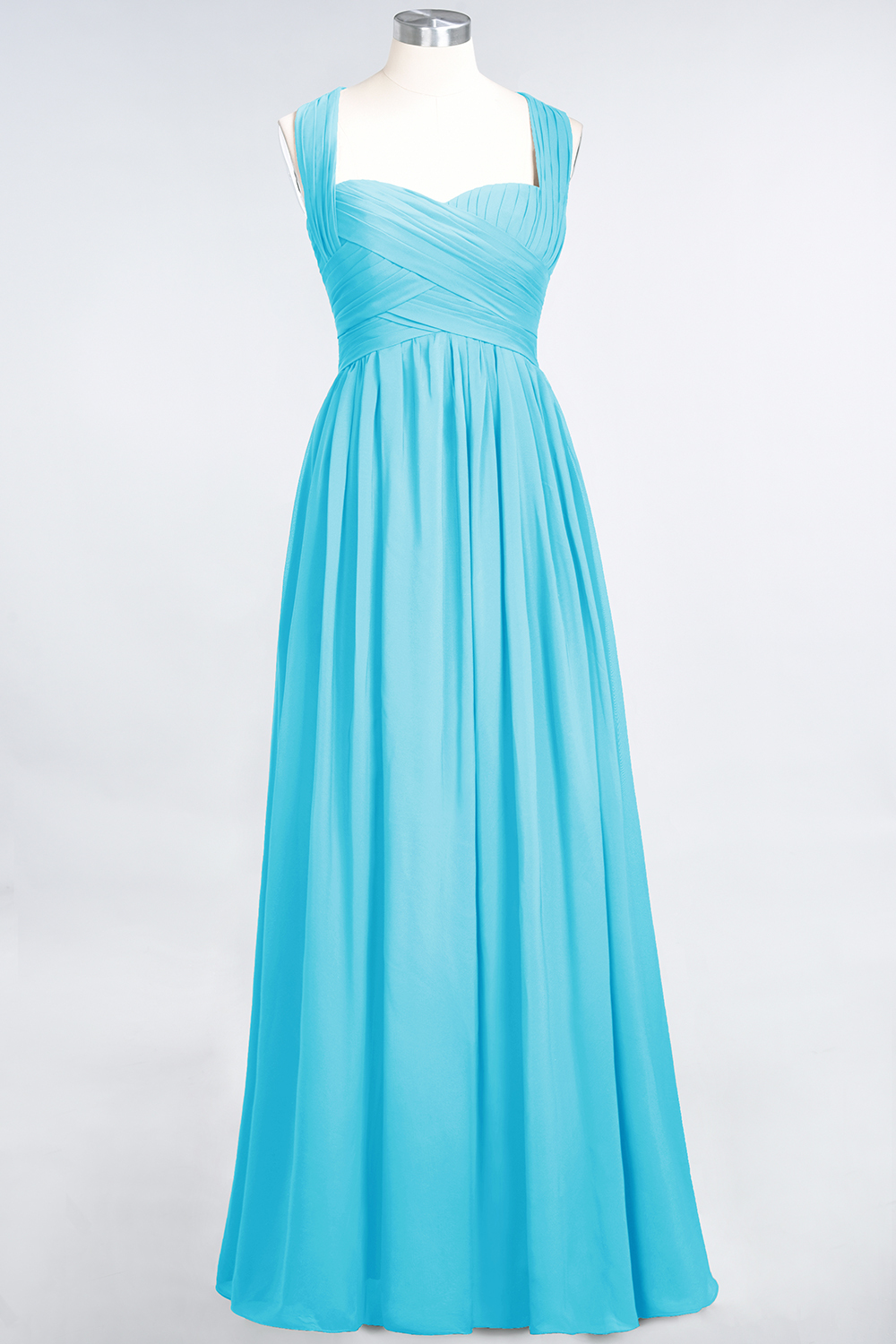 Burgundy Simple Long A-line Cap Sleeves Sweetheart Bridesmaid Dress
