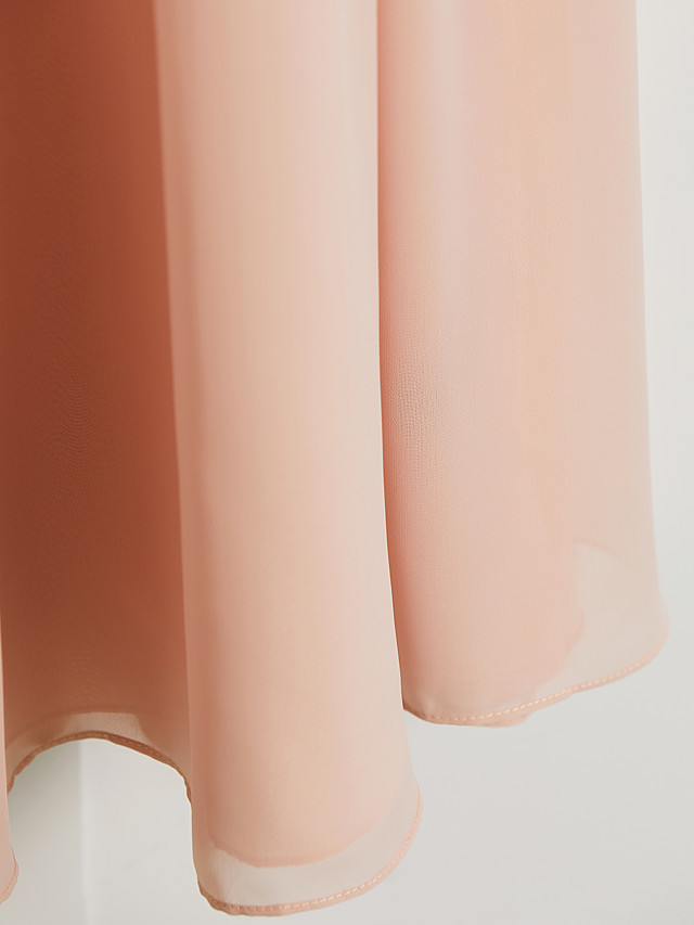 A-Line V Neck Maxi Chiffon Junior Bridesmaid Dress With Sash / Ribbon / Ruching