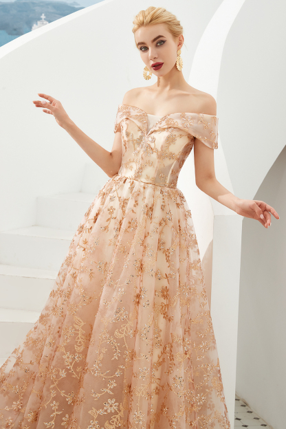 Graceful Off-the-shoulder Tulle A-line Prom Dress