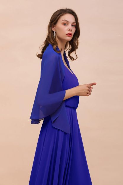 BM1682 Chiffon Royal Blue Special Occasions Wraps