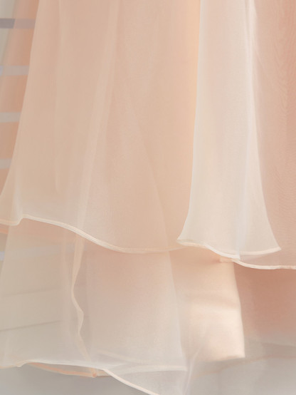 A-Line Jewel Neck Ankle Length Organza / Satin Junior Bridesmaid Dress With Beading / Tier