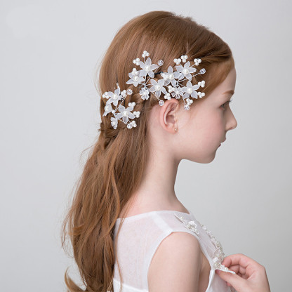 Pearls Crystal Flower Girl Headbands