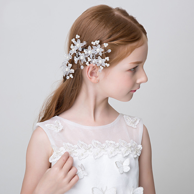 Pearls Crystal Flower Girl Headbands