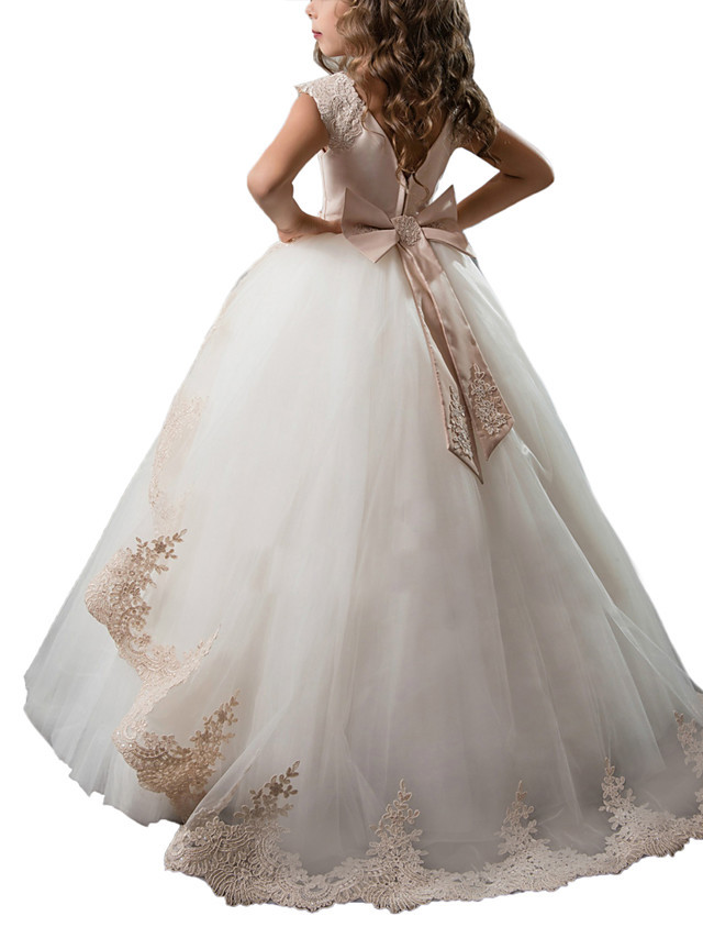 Princess Sweep / Brush Train Girls Dresses For Weddings