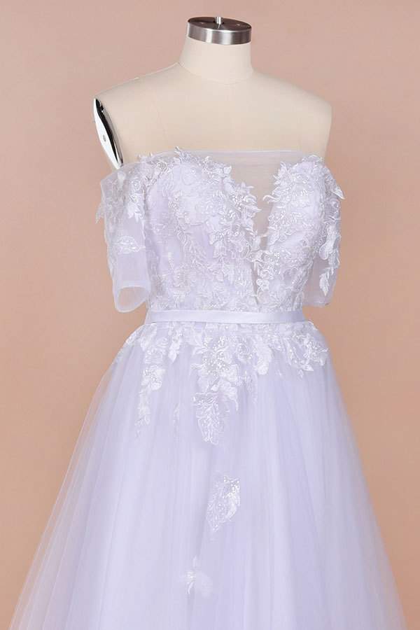 A-line Off-the-shoulder Appliques Wedding Dress