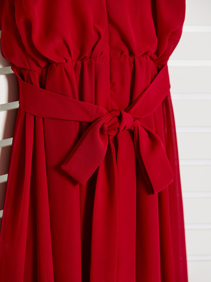 A-Line Spaghetti Strap Floor Length Chiffon Junior Bridesmaid Dress With Sash / Ribbon / Ruching