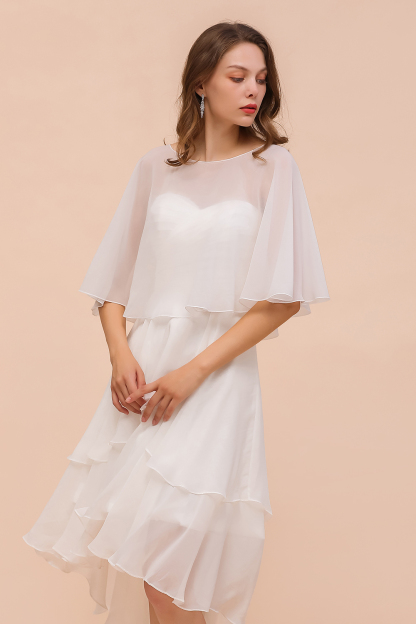 BM1077 Jewel White Chiffon Special Occasions Wraps