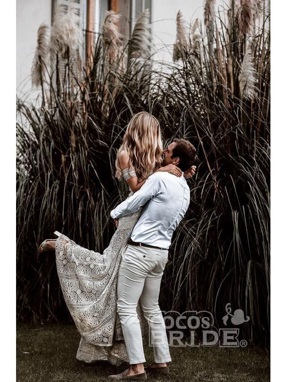 Beach Long Mermaid Sweetheart Lace Boho Wedding Dresses