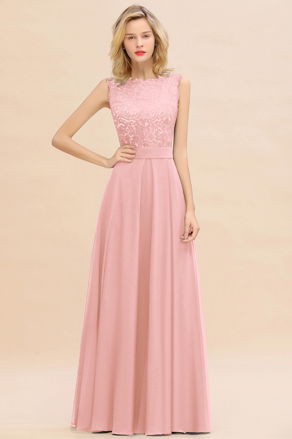 Exquisite Scoop Sleeveless A-line Bridesmaid Dress