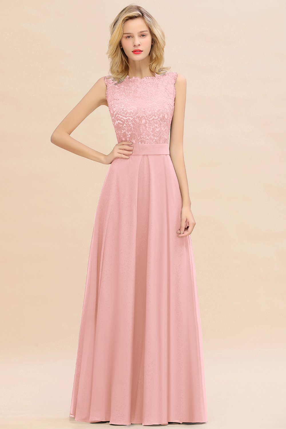 Exquisite Scoop Sleeveless A-line Bridesmaid Dress