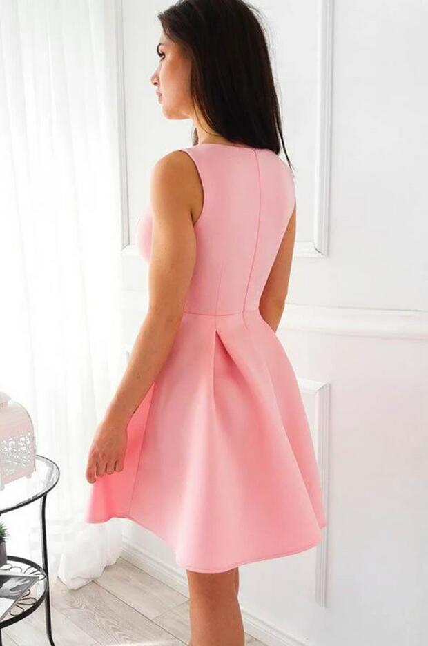 Petite A-line Deep V-neck Wide Straps Satin Short Prom Dresses COCOSBRIDE Petite A-line Deep V-neck Wide Straps Satin Short Prom Dresses COCOSBRIDE