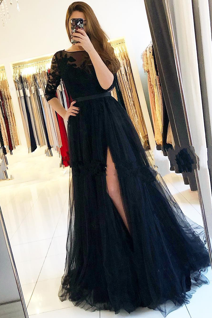 black prom dress with ruffles Black Ruffles Prom Gown with Strapless Corset – loveangeldress main image 1