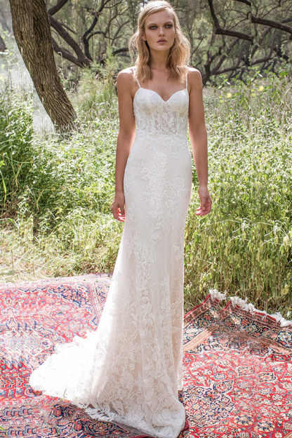 Elegant Long Sweetheart Spaghetti Strap Lace Mermaid Wedding Dress