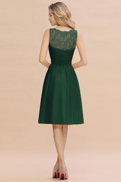 Elegant A-line Chiffon Sleeveless Knee Length Bridesmaid Dress