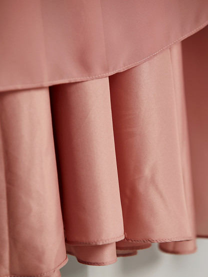 Long A-Line V Neck Chiffon Junior Bridesmaid Dress