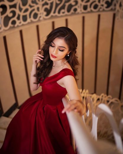 Elegant Long A-line Off-the-shoulder Satin Floor length Prom Dress