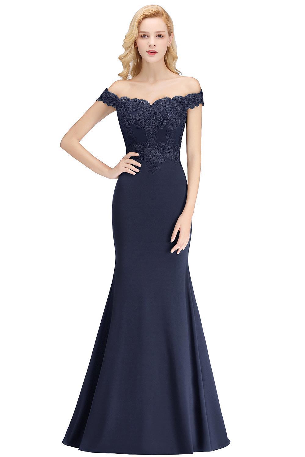 Mermaid Off-the-shoulder Long Appliques Bridesmaid Dress