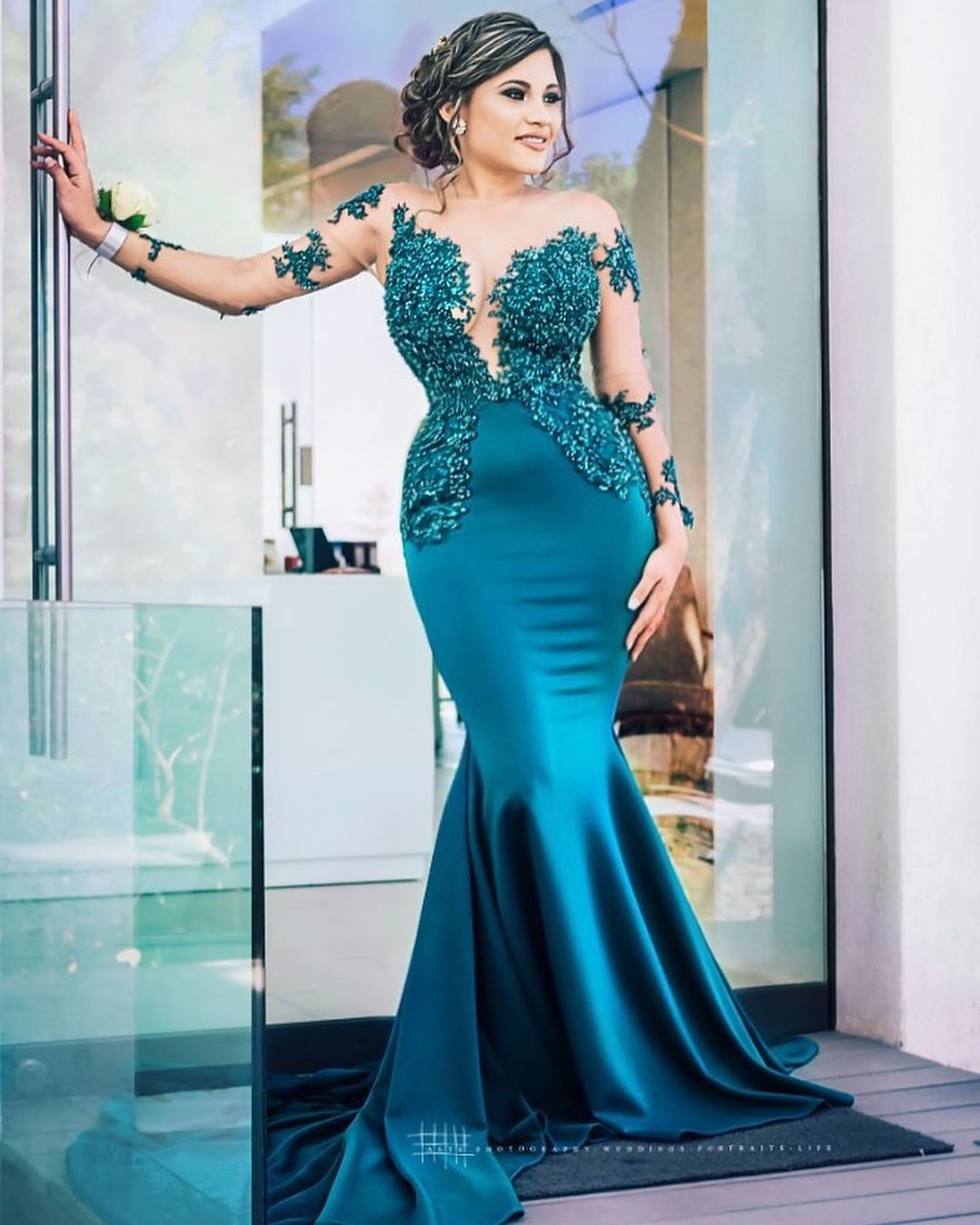 Latest Jewel Satin Mermaid Prom Dress