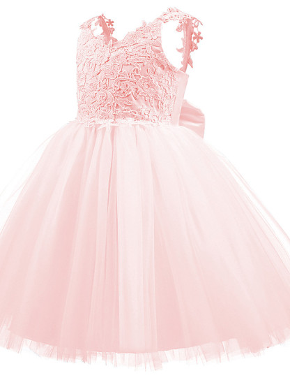 Short Ball Gown Tulle Flower Girl Dresses White First Communion Dresses