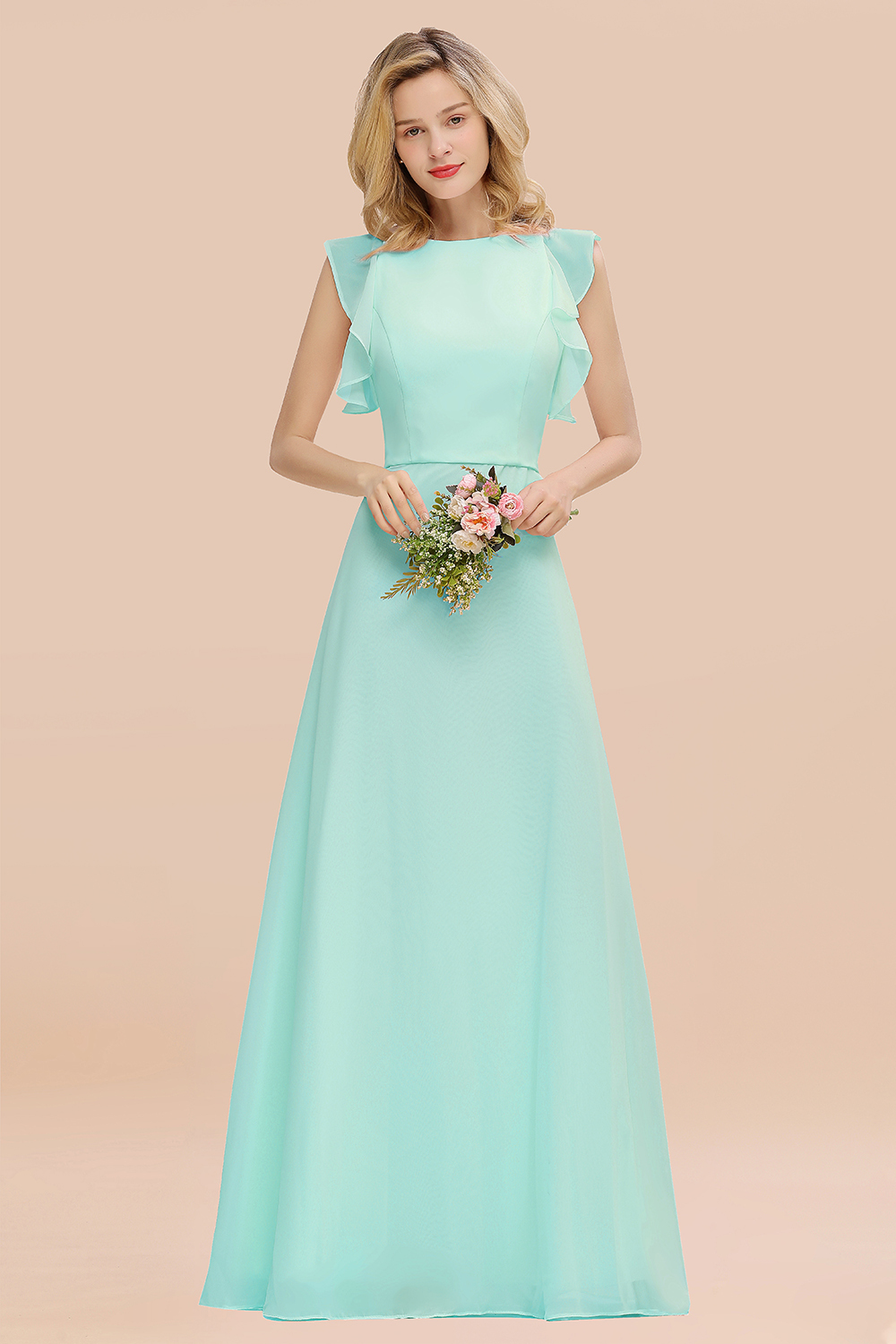 Elegant Simple Jewel Sleeveless A-line Bridesmaid Dress