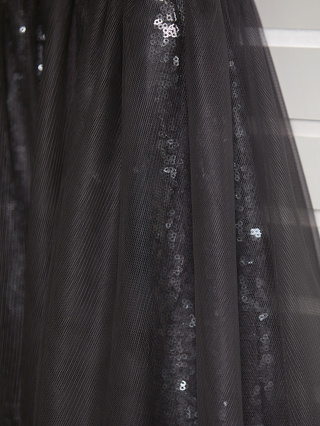 Long A-Line One Shoulder Tulle Junior Bridesmaid Dress