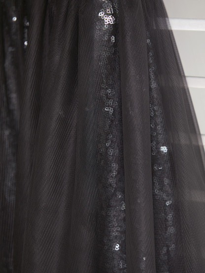 Long A-Line One Shoulder Tulle Junior Bridesmaid Dress