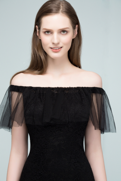 Off The Shoulder Black Mermaid Prom Dress