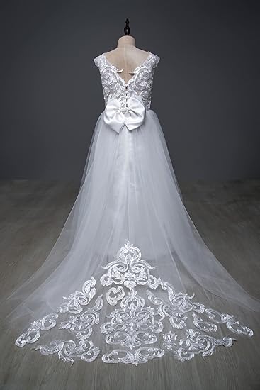 Cute Tulle Ivory Sleeveless Ball Gown Flower Girl Dresses