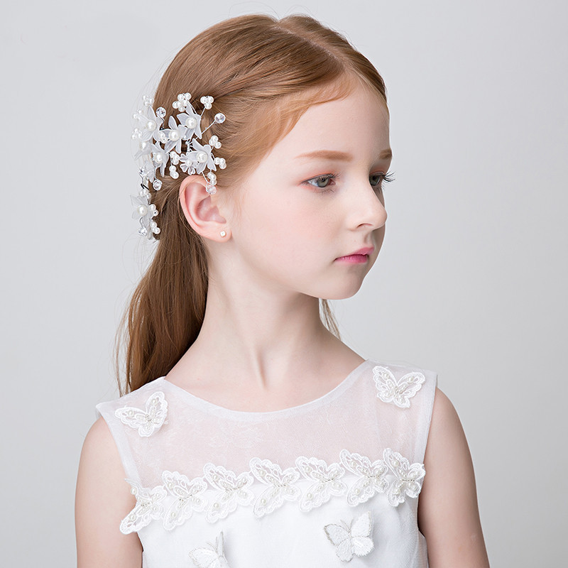 Pearls Crystal Flower Girl Headbands