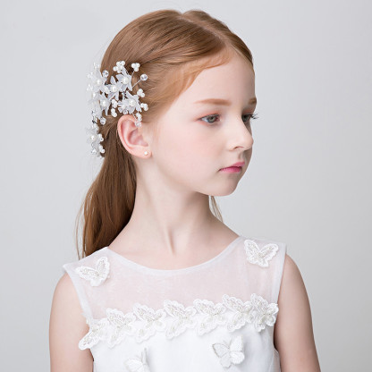 Pearls Crystal Flower Girl Headbands