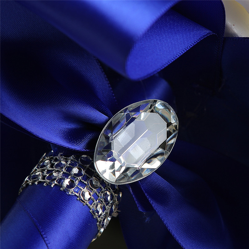 White Silk Rose Crystal Beading Bouquet in Colorful Handles