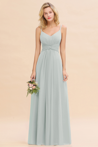 Elegant A-line Ruffles Spaghetti Straps Bridesmaid Dress