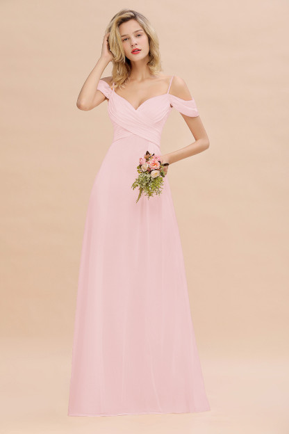 Spaghetti Straps Sweetheart Ruffles Bridesmaid Dress