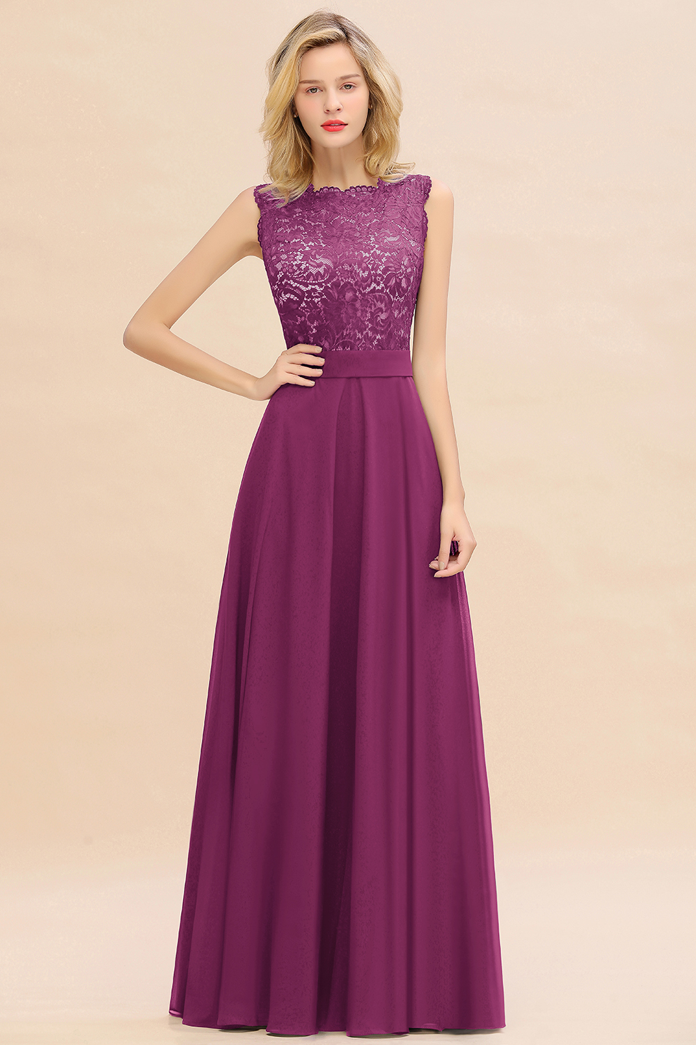 Exquisite Scoop Sleeveless A-line Bridesmaid Dress