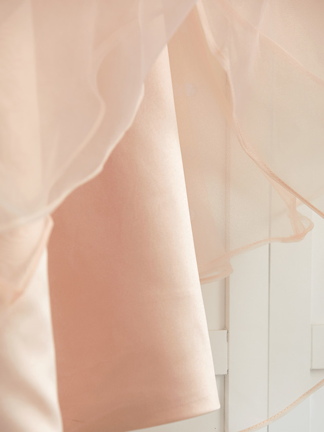 A-Line Jewel Neck Ankle Length Organza / Satin Junior Bridesmaid Dress With Beading / Tier