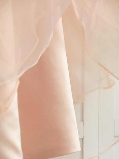 A-Line Jewel Neck Ankle Length Organza / Satin Junior Bridesmaid Dress With Beading / Tier