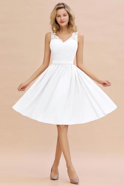 Elegant A-line Chiffon Sleeveless Knee Length Bridesmaid Dress